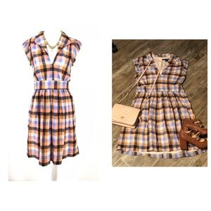 French Connection Pastel Plaid Retro Dress